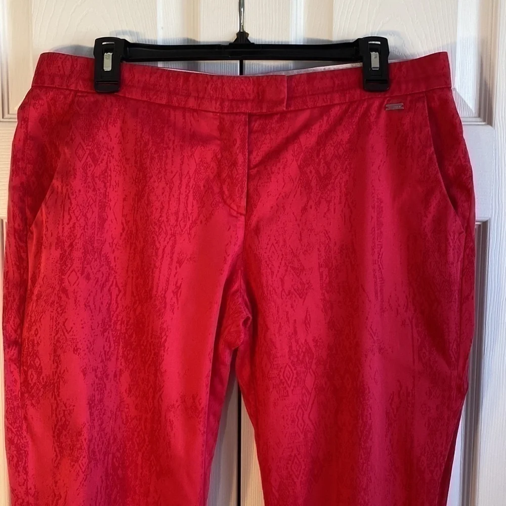 Escada Sport Hot Pink Print Ankle Trousers Size 40 = 8/10 US